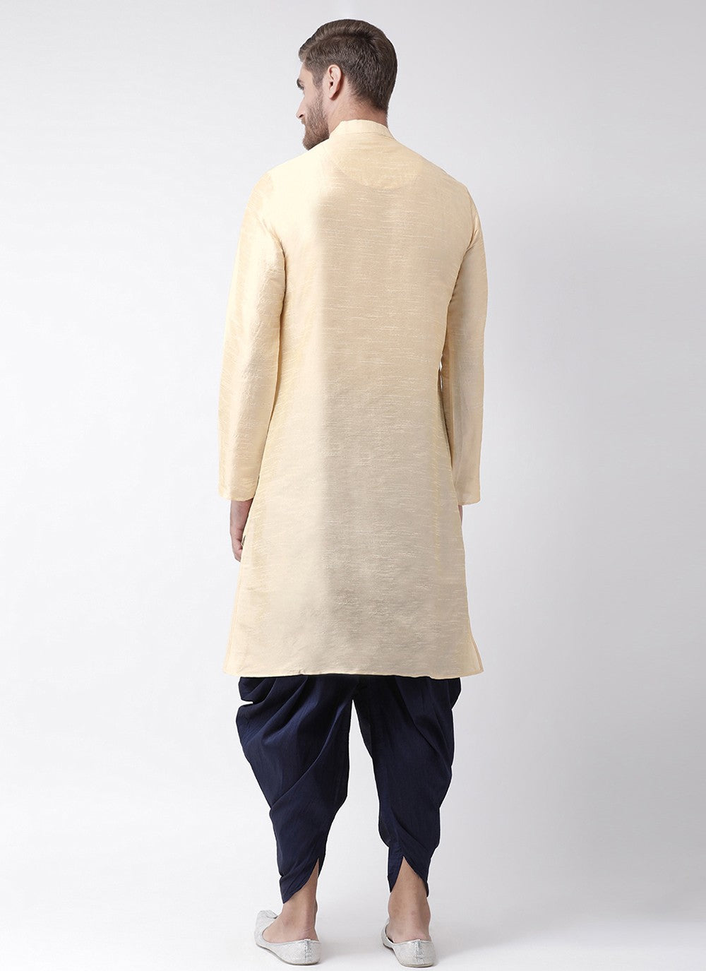 Embroidered Dupion Silk Cream Angrakha - M6690