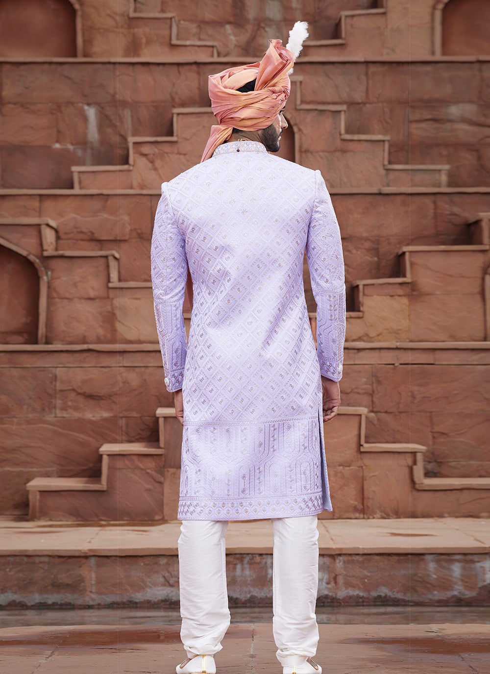 Embroidered Art Silk Purple Sherwani - M6516