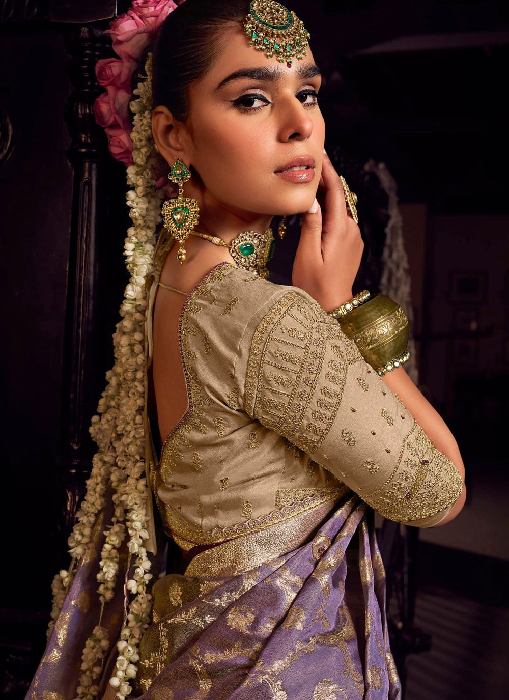 Banarasi Jari Silk Lavender Classic Saree S15505