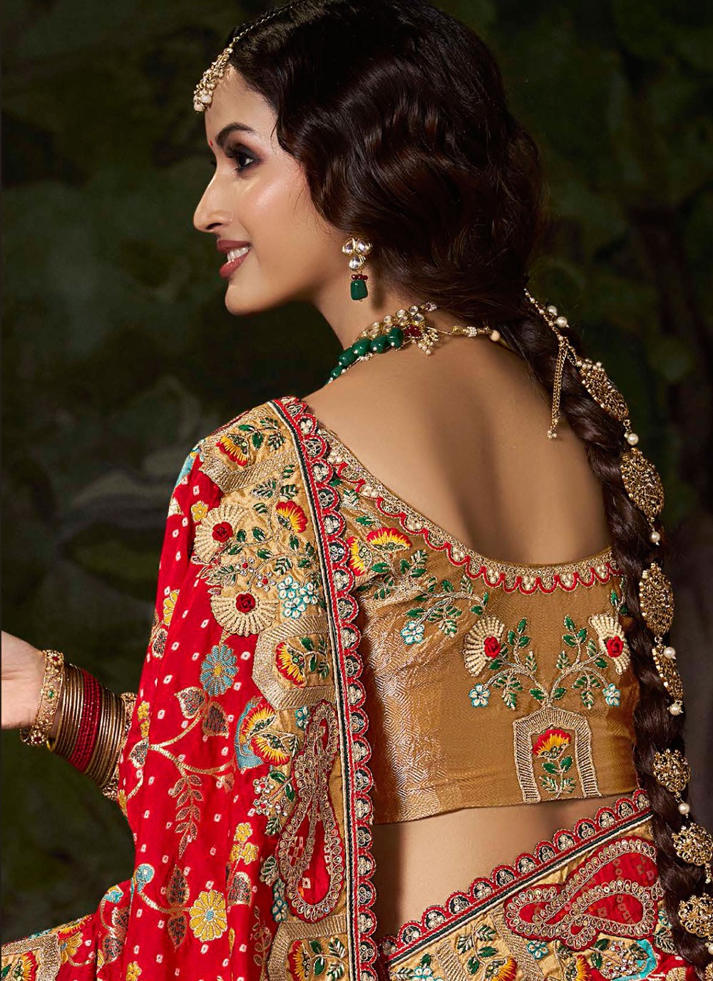 Beige Silk Half N Half Saree Embroidered S20494