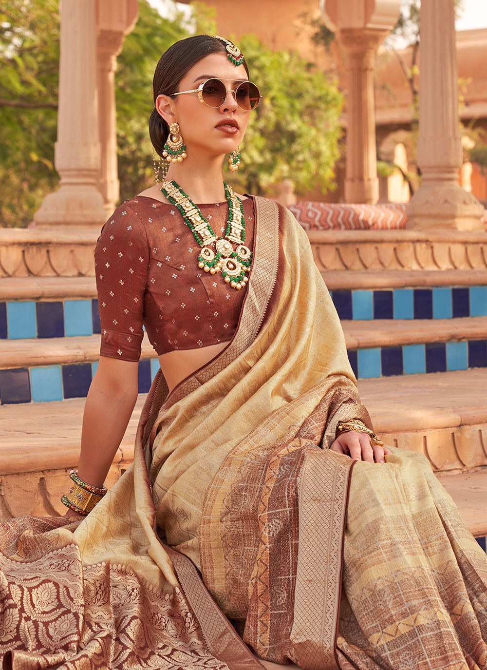 Traditional Digital Print Silk Saree - S2951