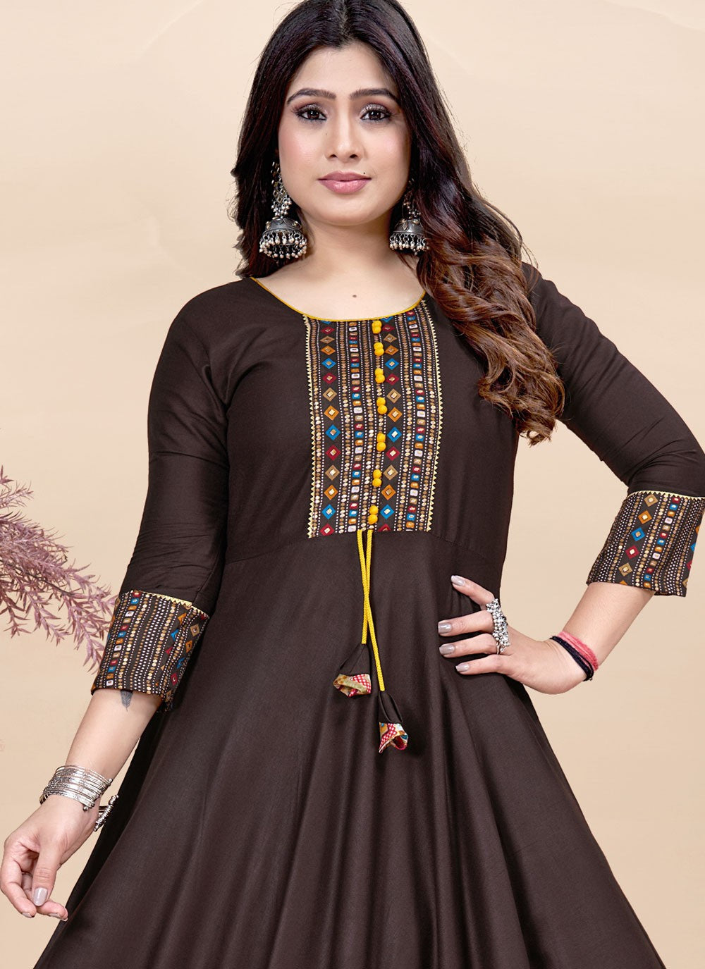 Fancy Work Rayon Gown - G1909