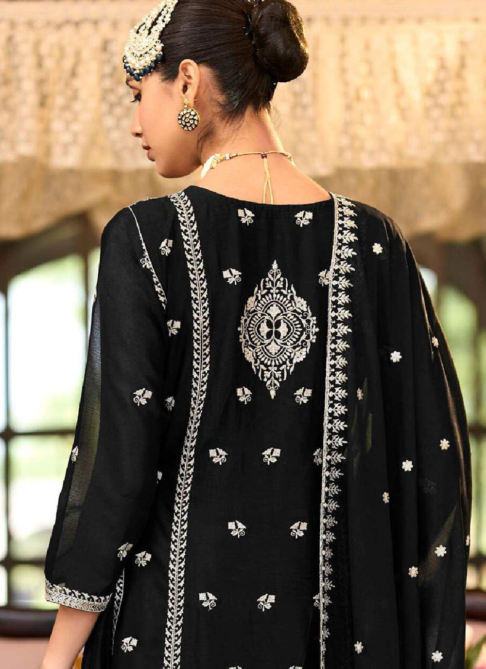 Salwar Suit Embroidered Black T7045