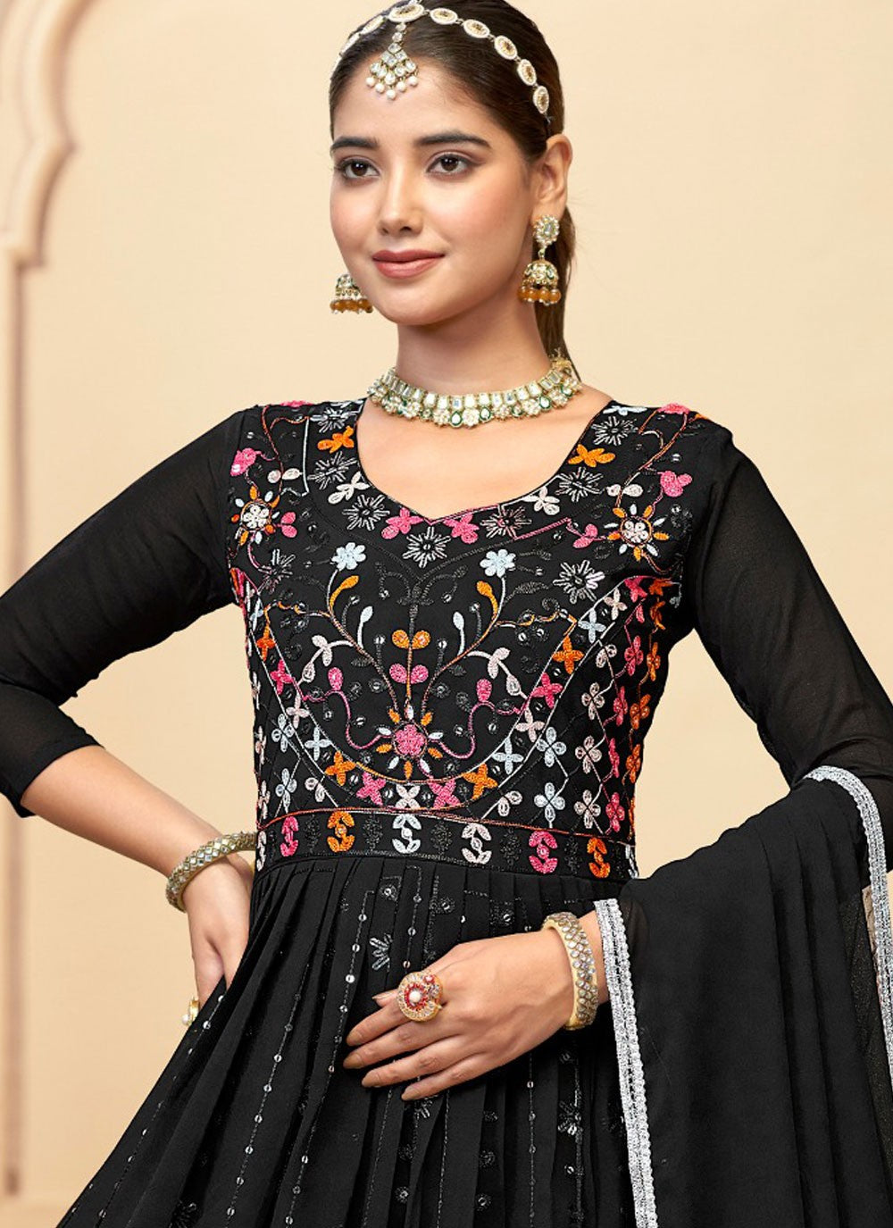 Faux Georgette Gown - G1556