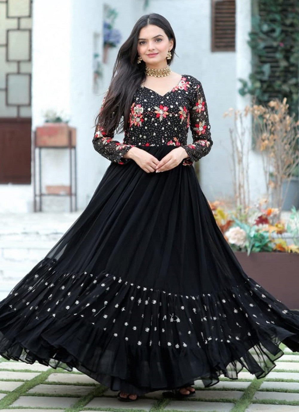 Faux Georgette Gown - G1148