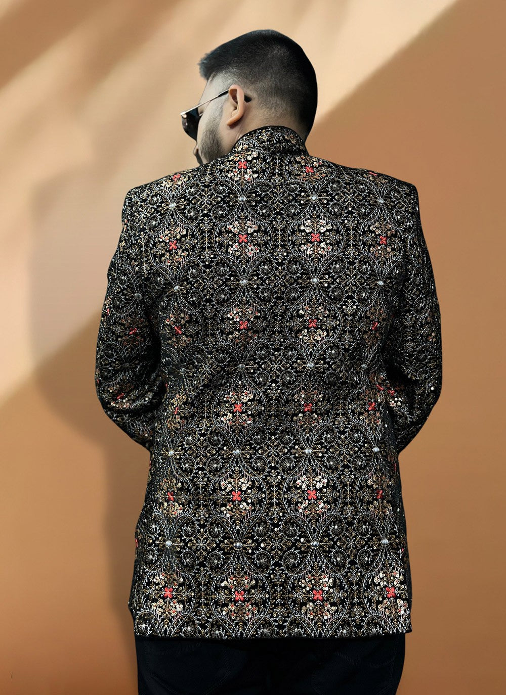 Resham Thread Work Velvet Black Coats & Blazers - M5572