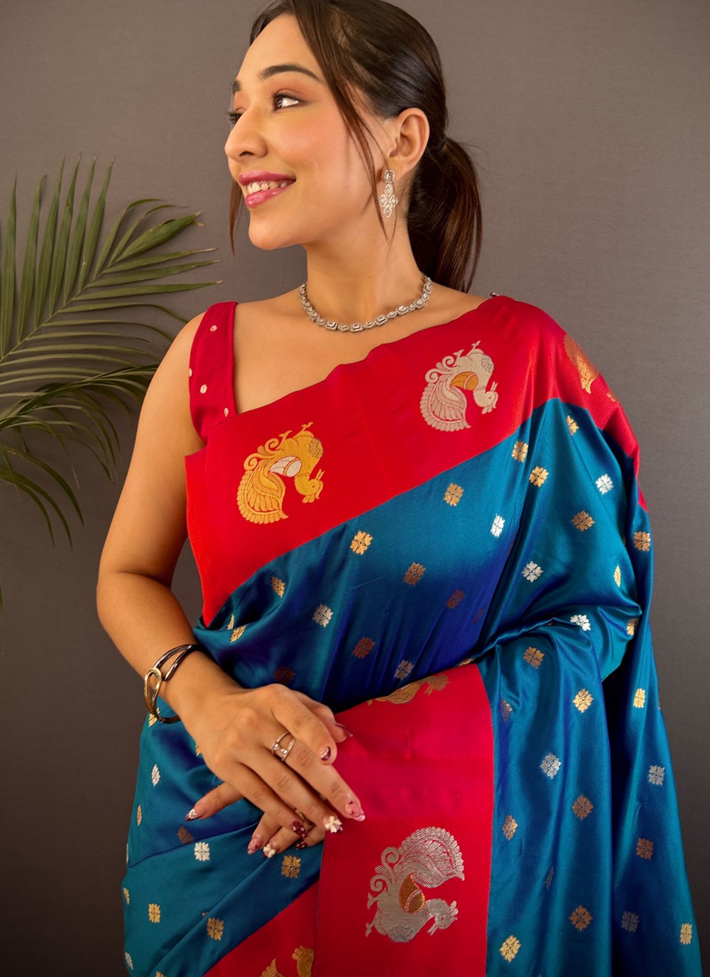Blue Banarasi Silk Trendy Saree Weaving Zari S17673