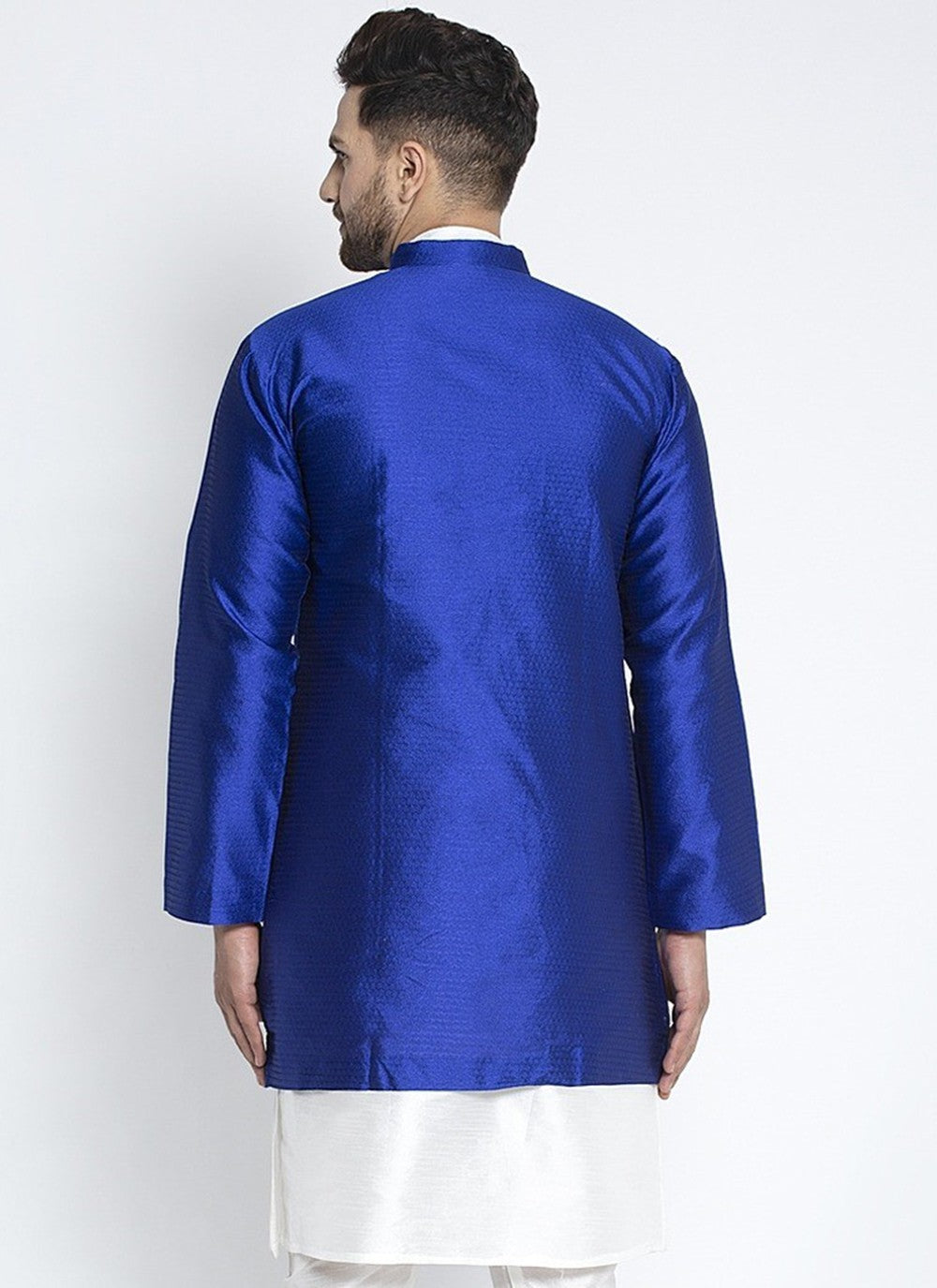 Fancy Work Dupion Silk Blue Jacket Style - M3211