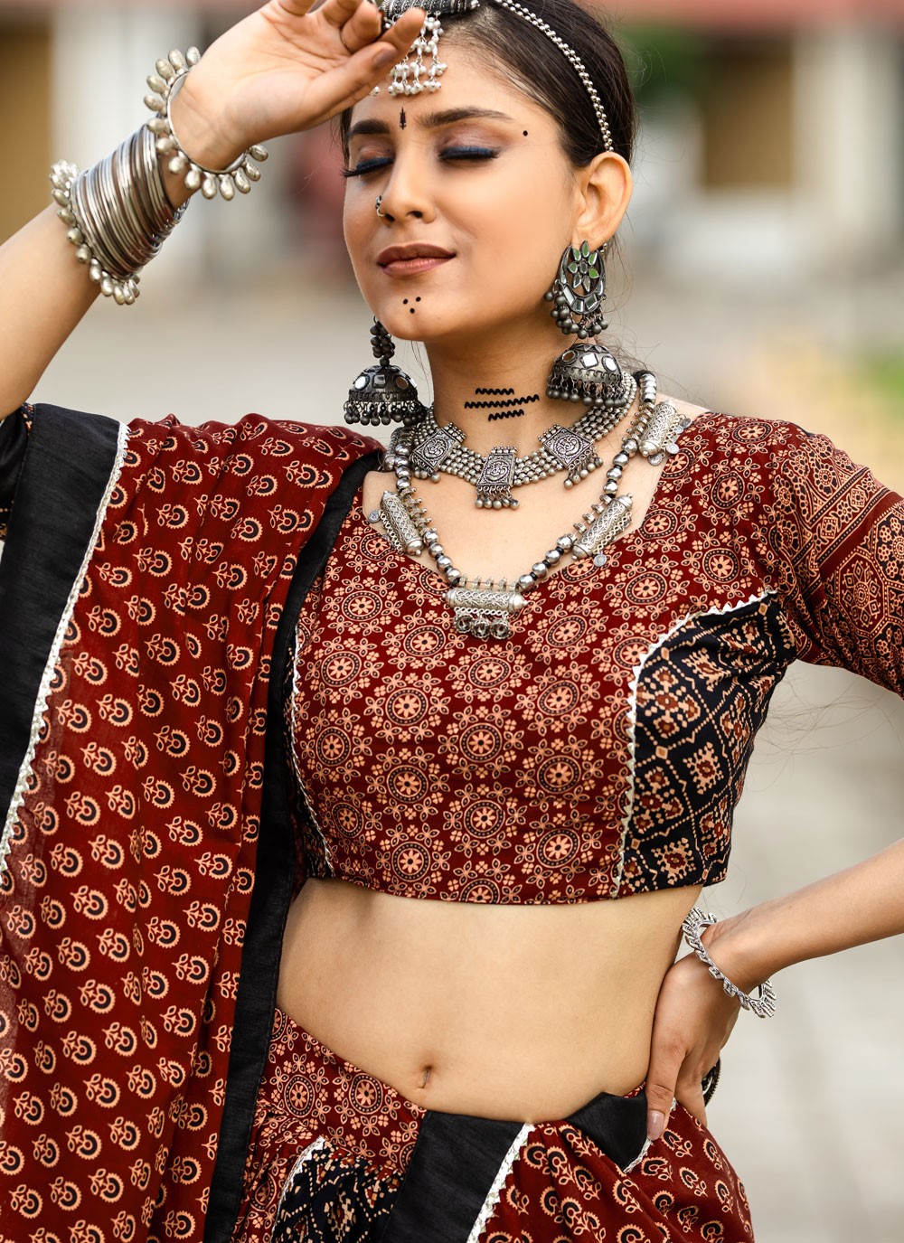 Printed Cotton Readymade Lehenga Choli - L2498