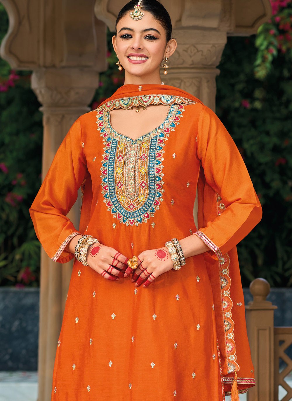 Archive Embroidered, Sequins, Zari 316481 Orange T6739