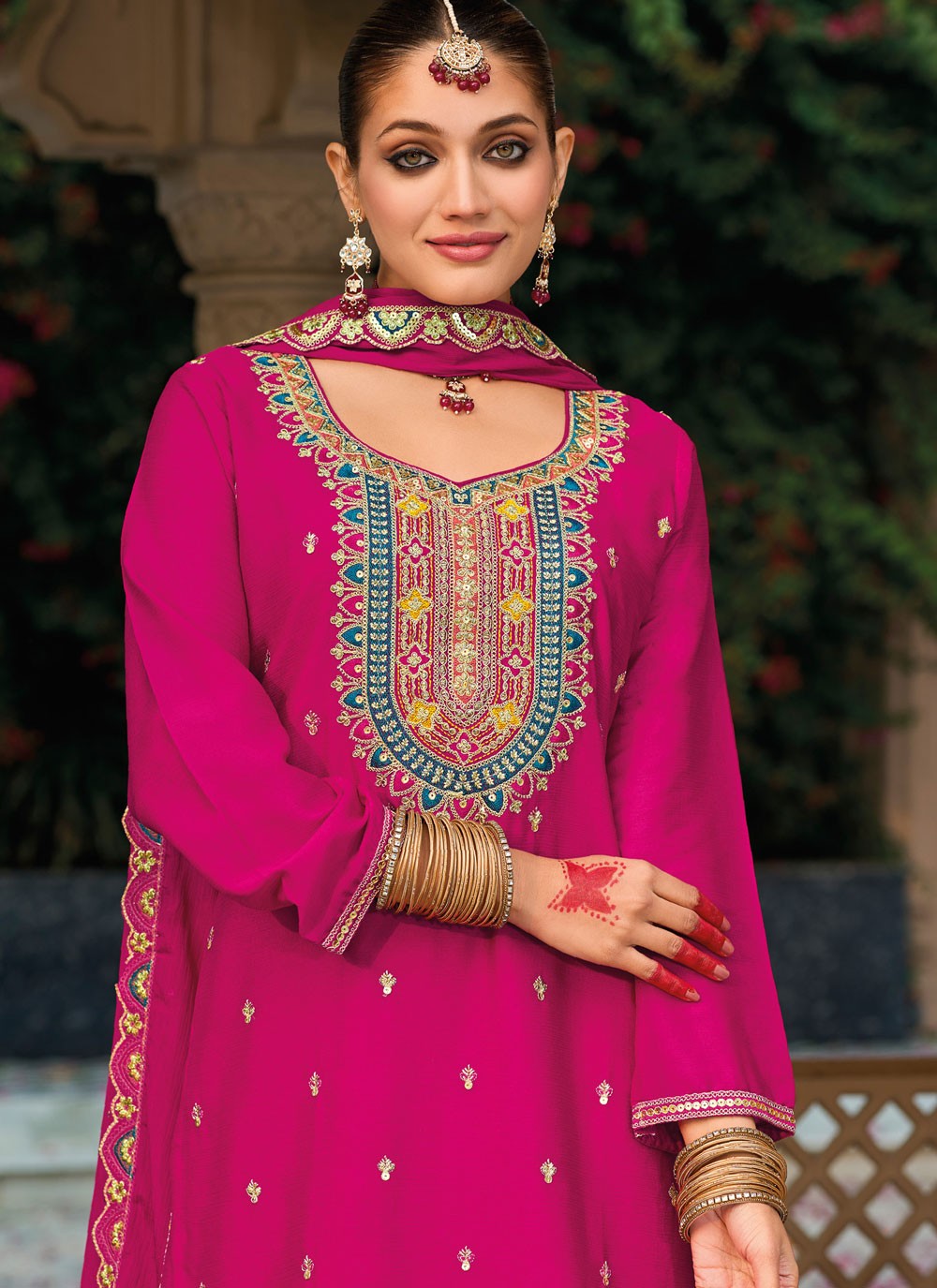 Archive Embroidered, Sequins, Zari 316478 Hot Pink T6736