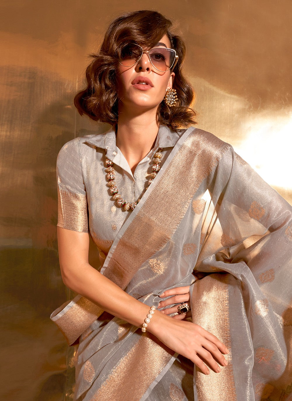 Saree Woven Tissue Saree - S5056