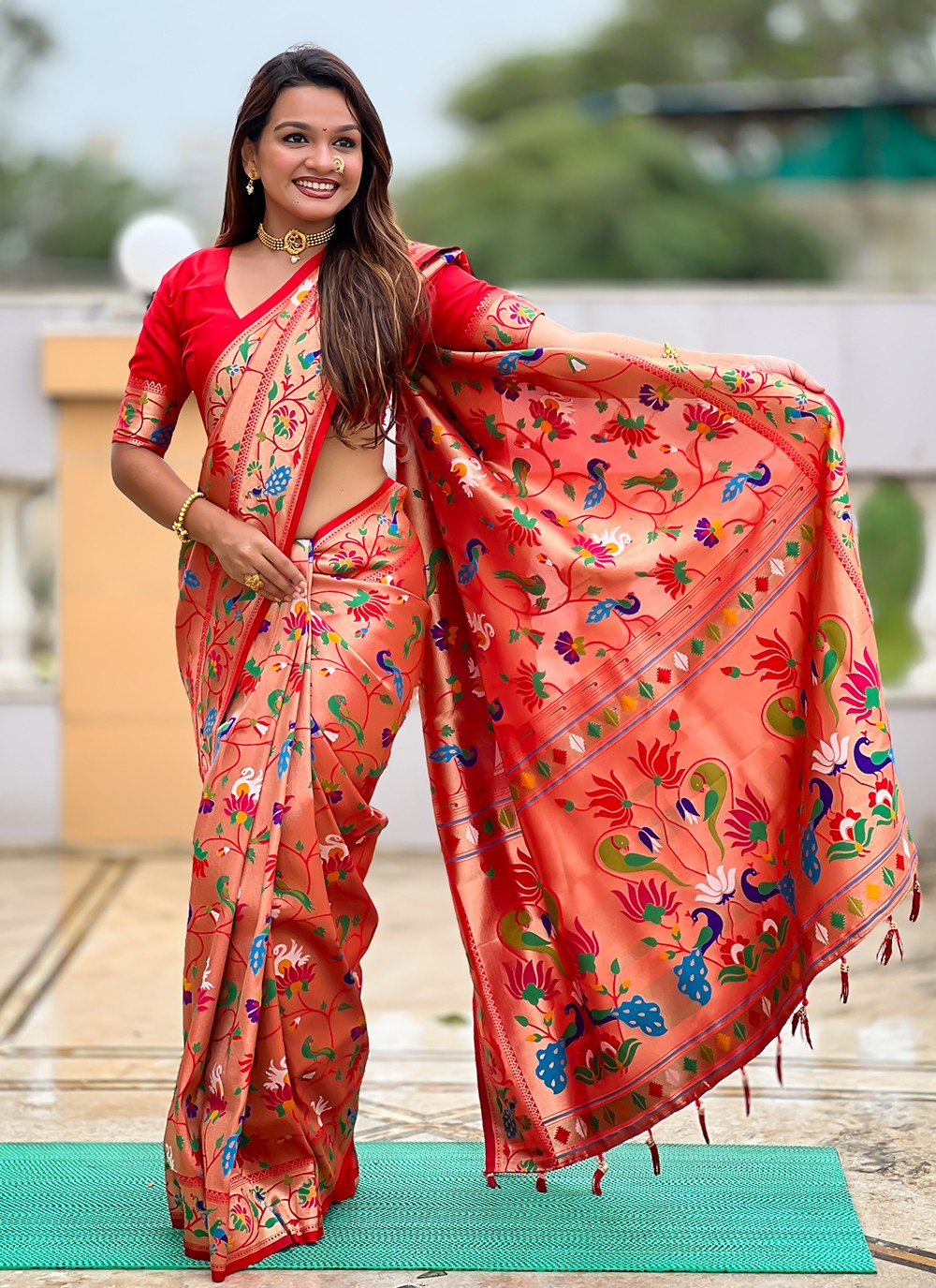 Red Kanjivaram Silk Classic Saree Jacquard Work, Woven S18796