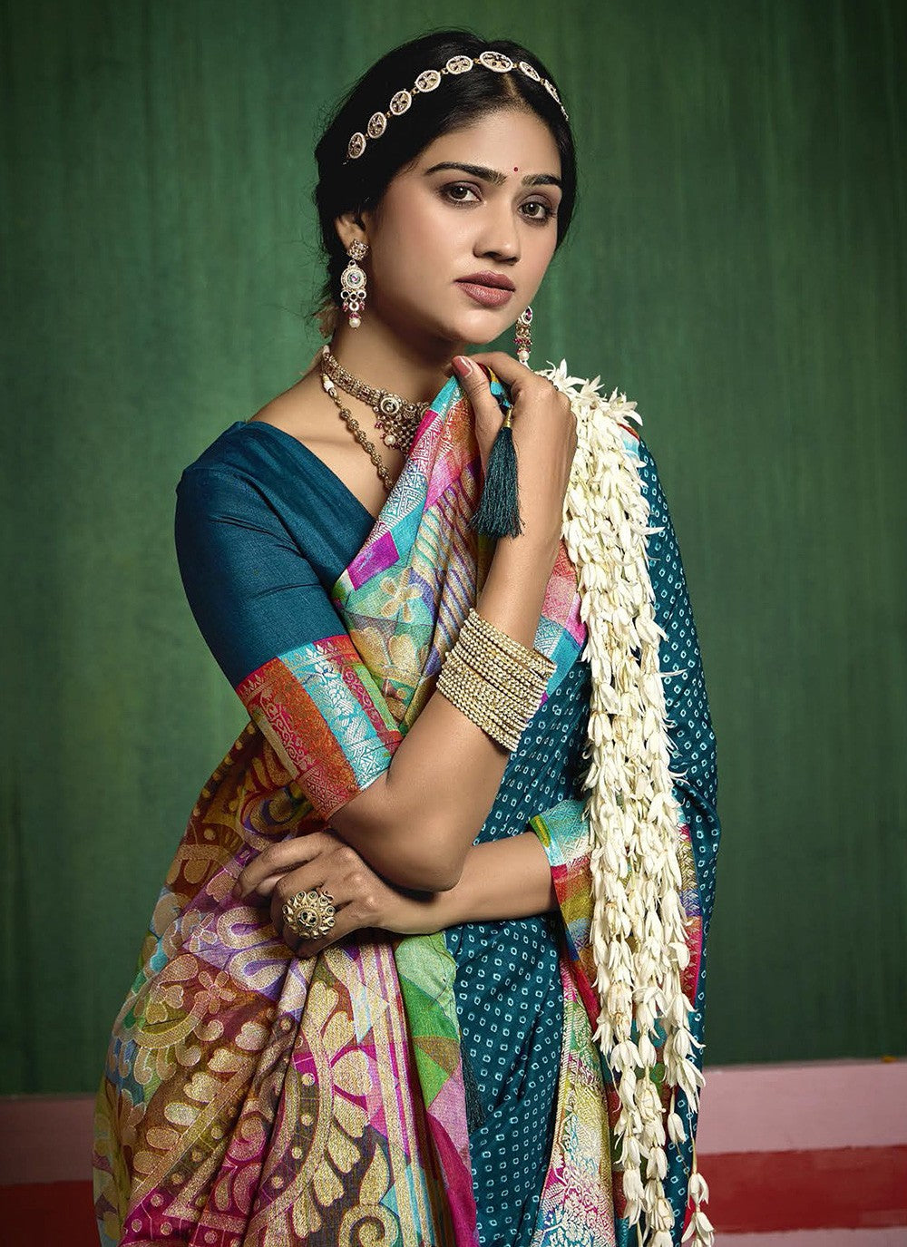 Blue Silk Contemporary Saree Printed S17186