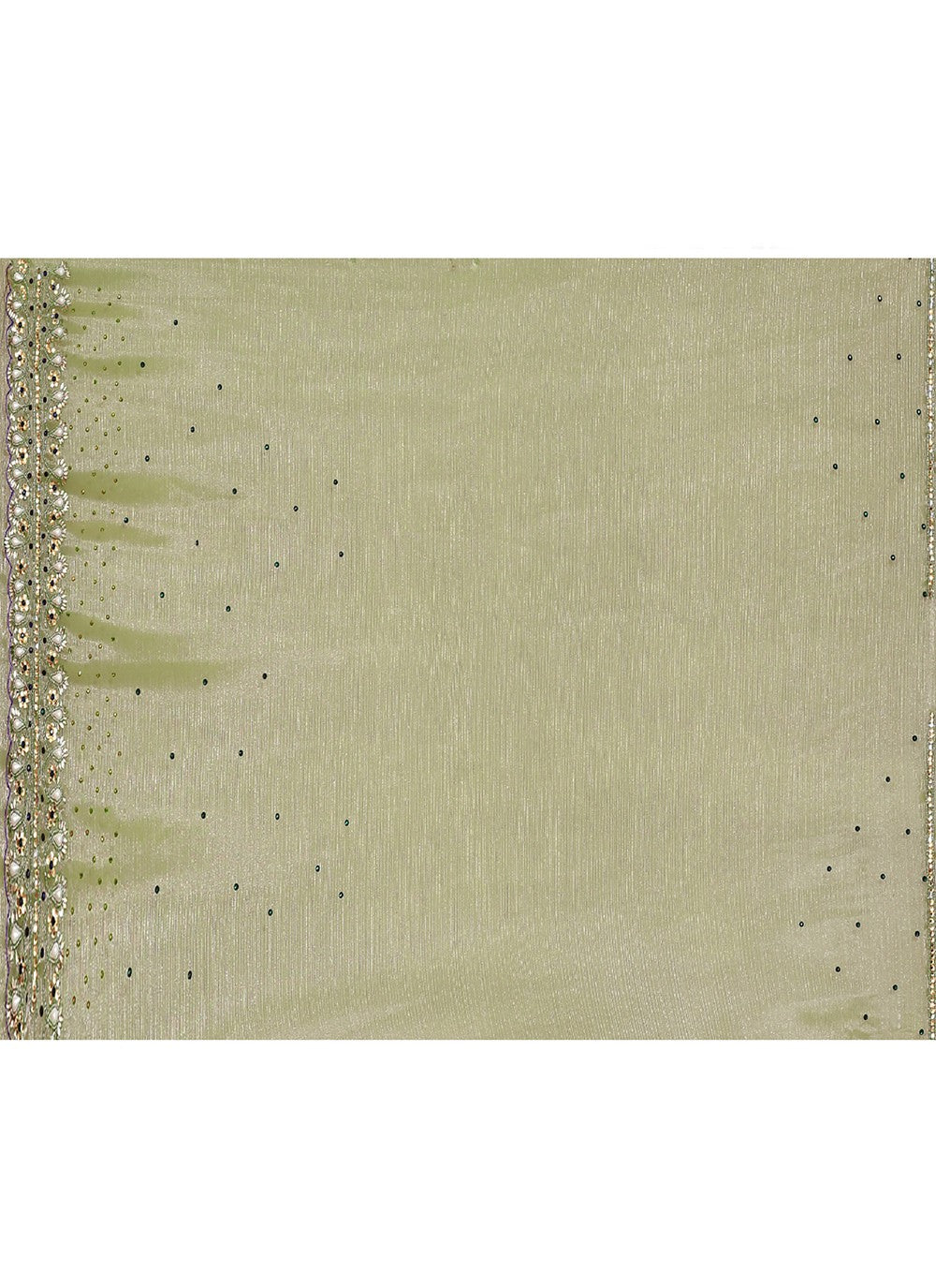 Hand Embroidery Jimmy Chu Beige Saree S14269