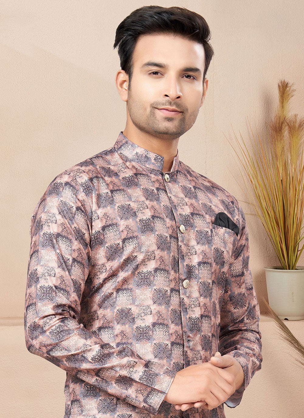 Fancy Work Cotton Multi Colour Indo Western - M6223