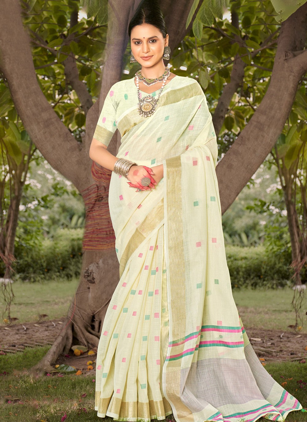 Casual Weaving Zari Cotton Saree - S6834