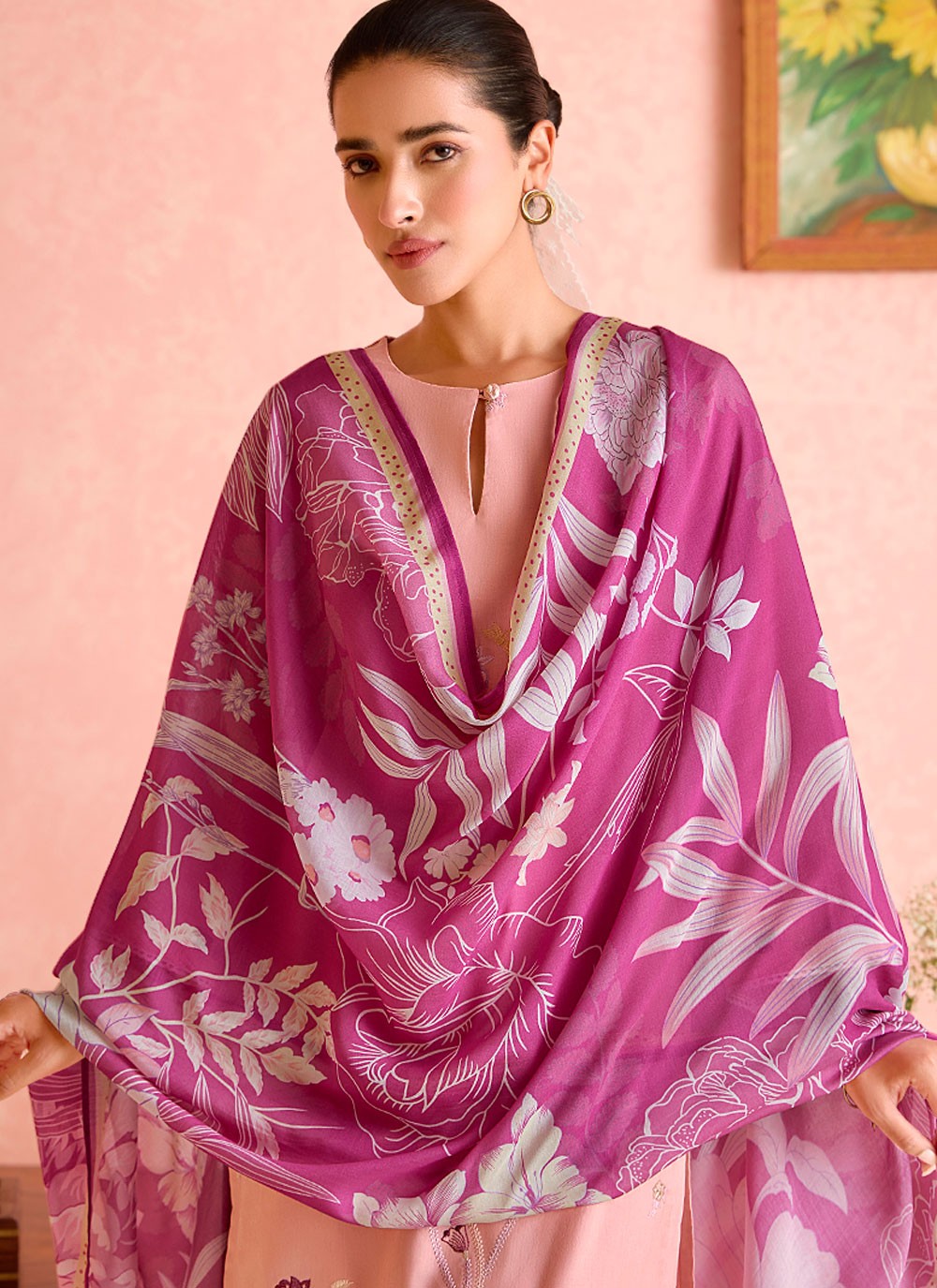 Embroidered Cotton Lawn Pink Salwar Suit T6453