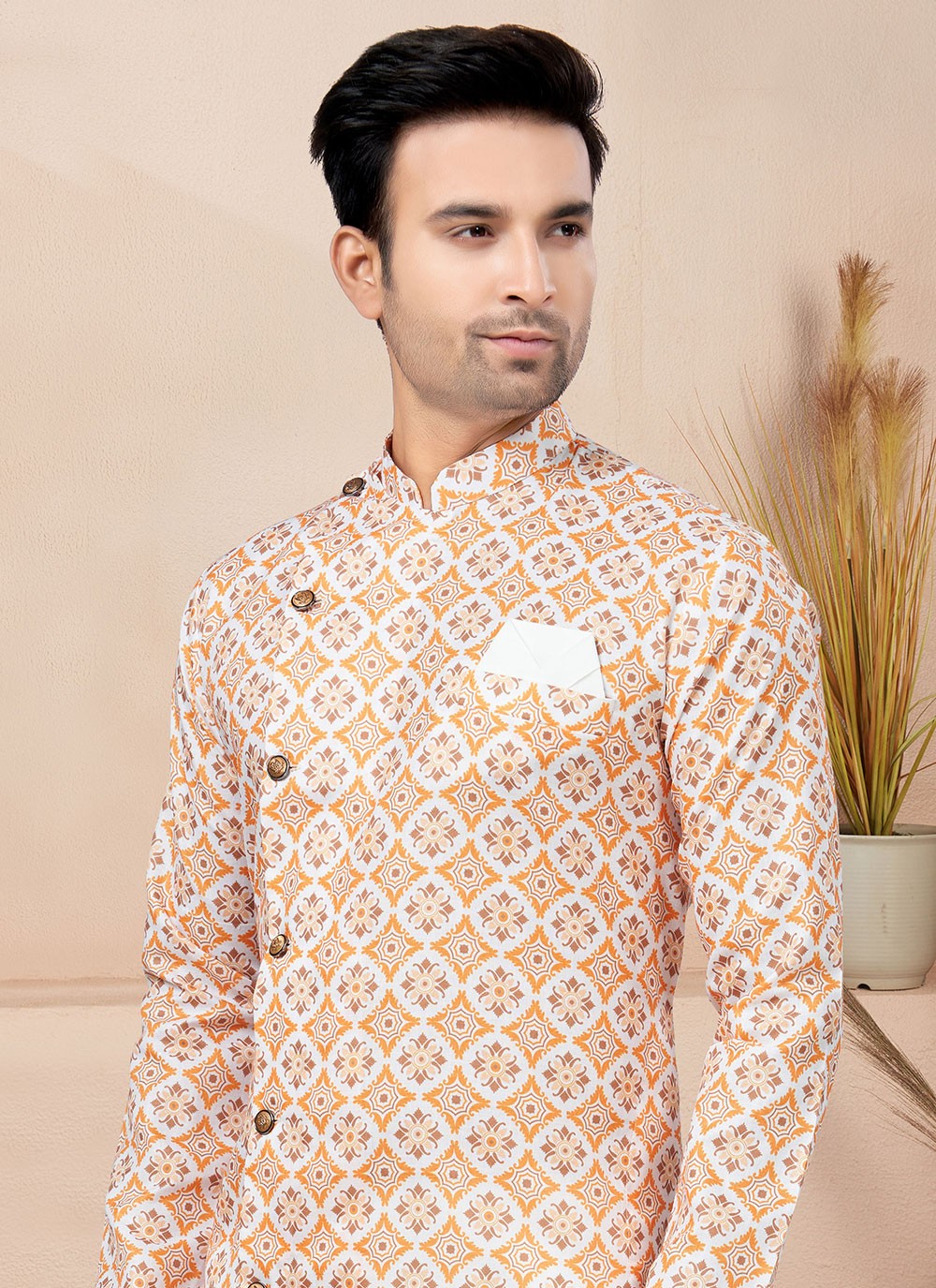Fancy Work Cotton Multi Colour Indo Western - M6219