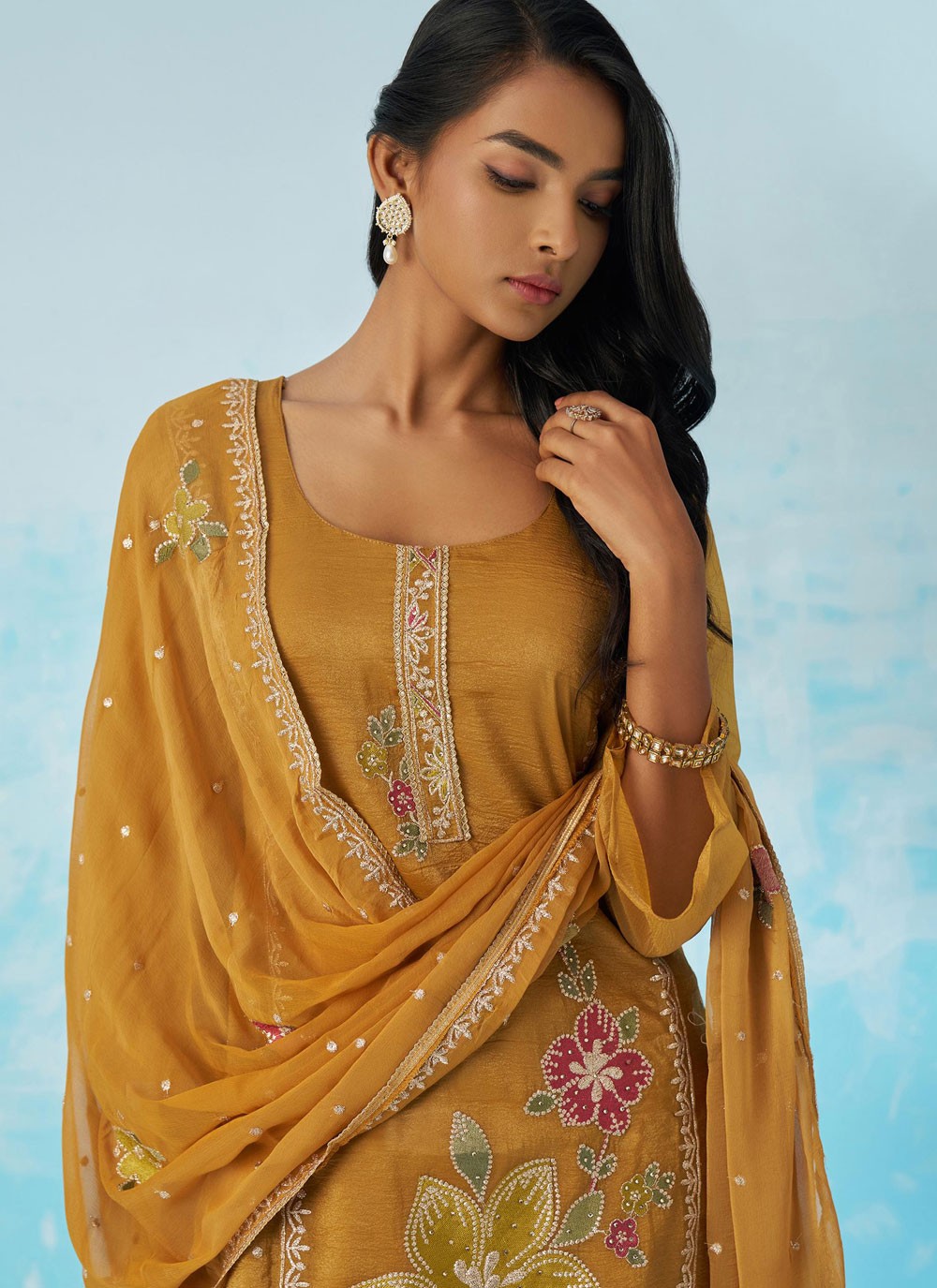 Pant Style Suit Fancy Work Mustard T8870