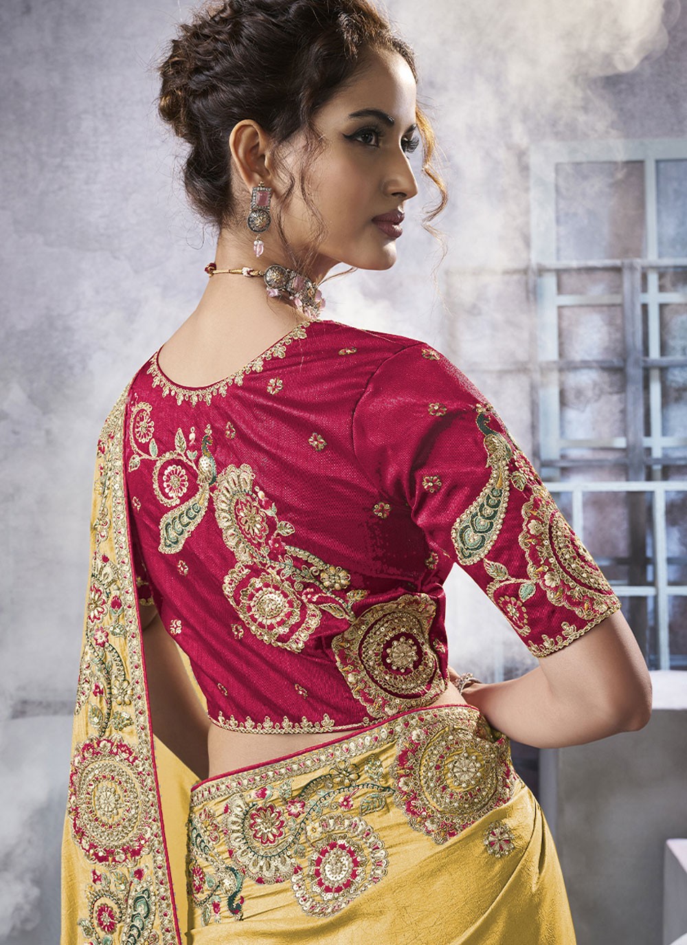Diamond Crush Yellow Saree S14189