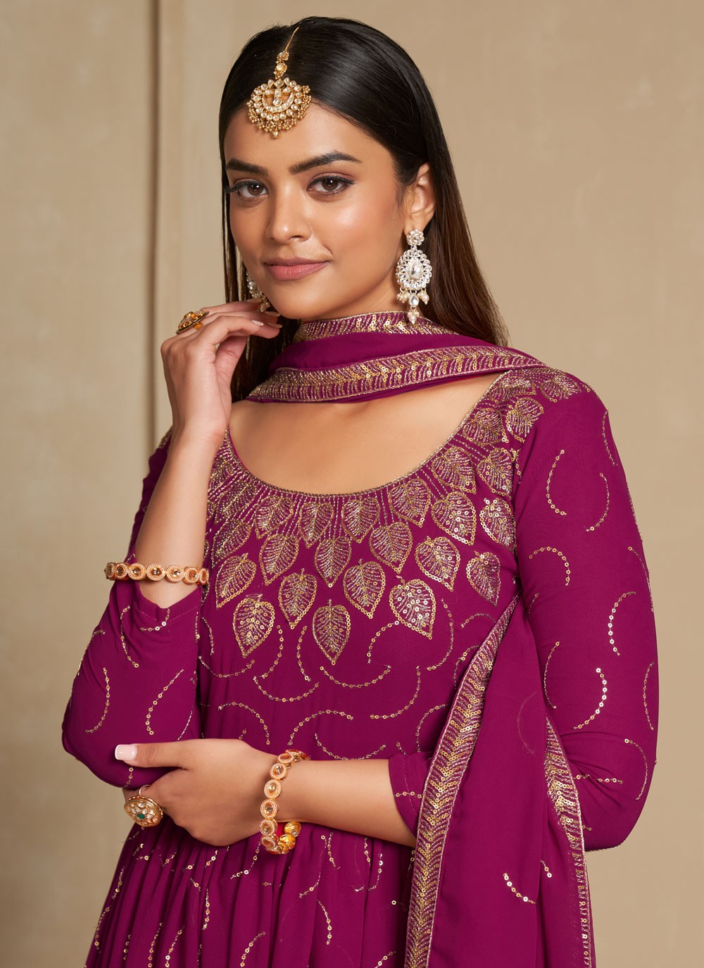 Faux Georgette Gown - G1193
