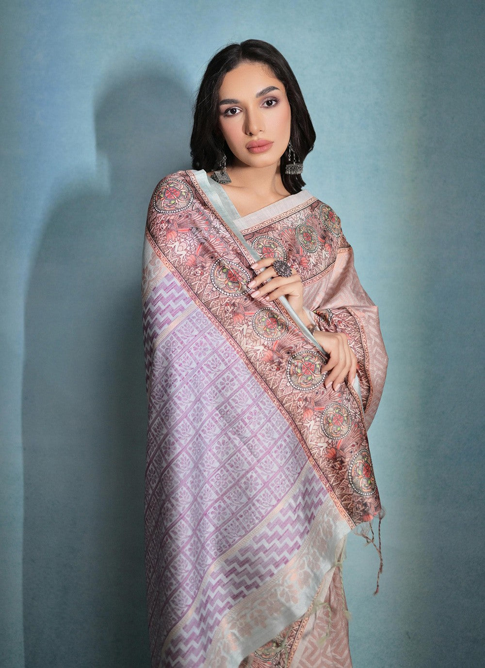 Traditional Printed Cotton Silk Saree - S7142