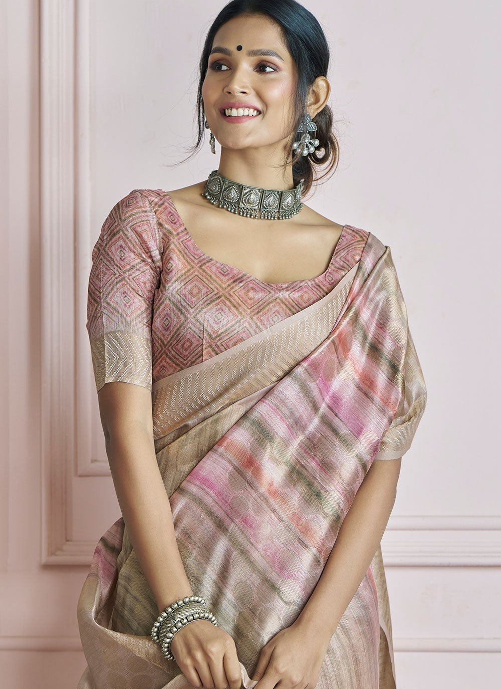 Border Work Handloom Silk Multi Colour Saree S14830
