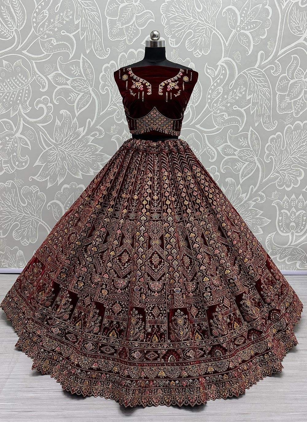Diamond Velvet A - Line Lehenga - L2222
