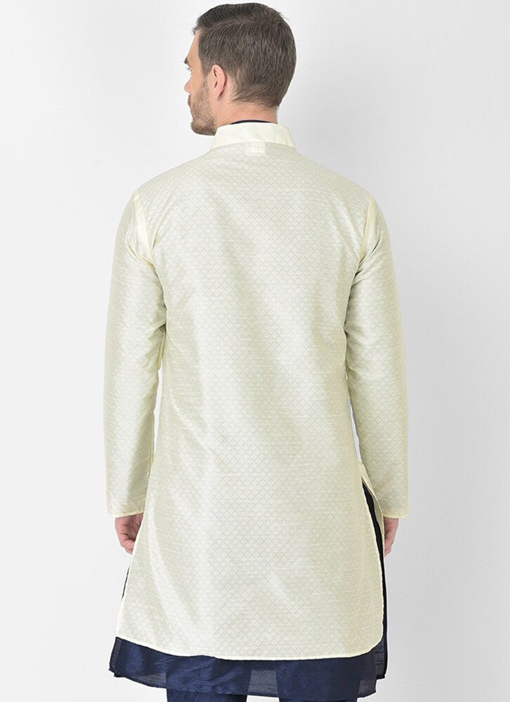 Fancy Work Dupion Silk Cream Jacket Style - M3216