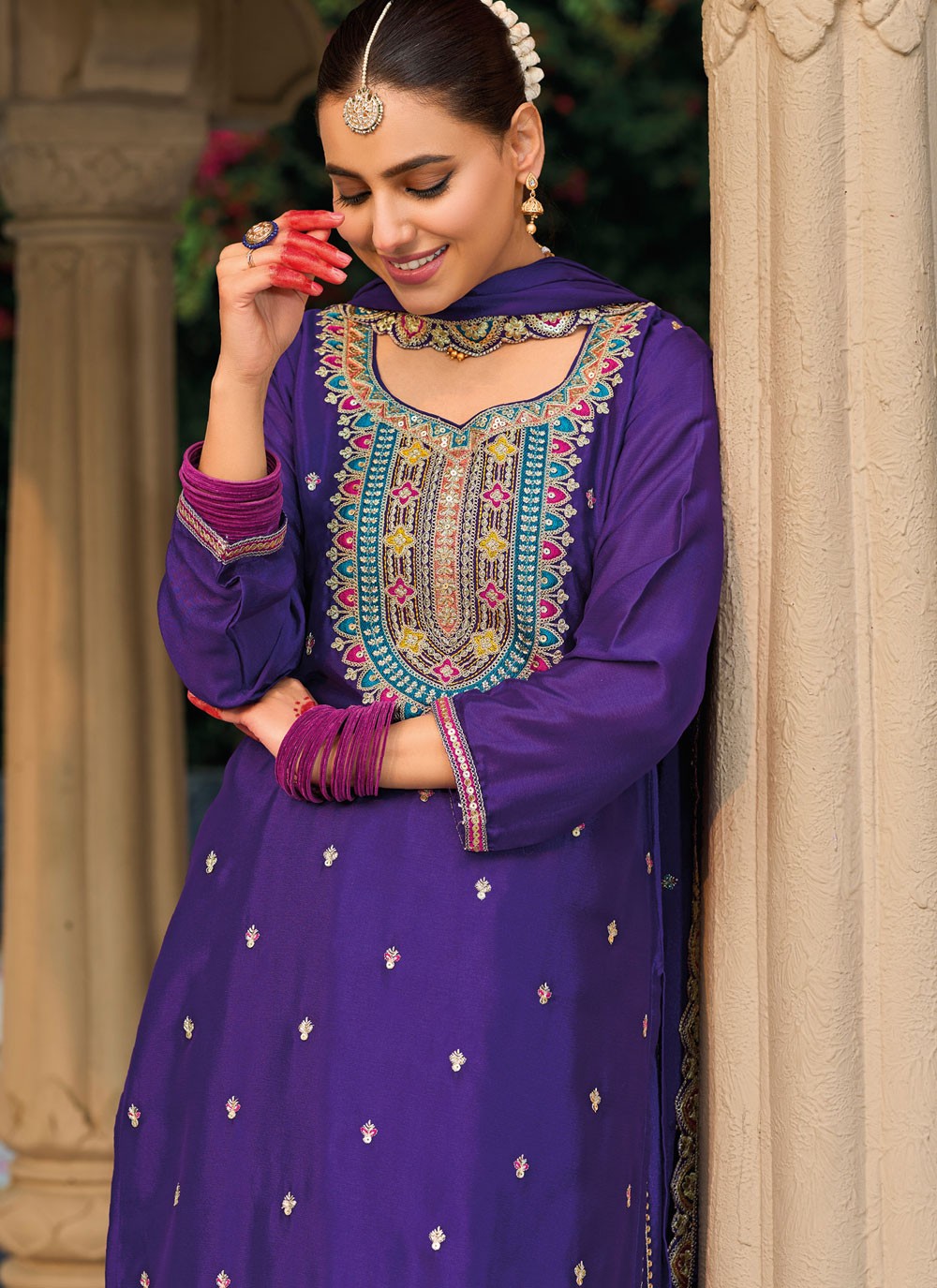 Archive Embroidered, Sequins, Zari 316480 Violet T6738