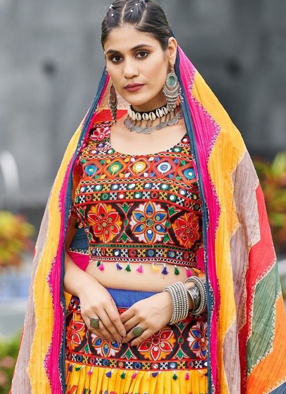 Embroidered Cotton Readymade Lehenga Choli - L2281