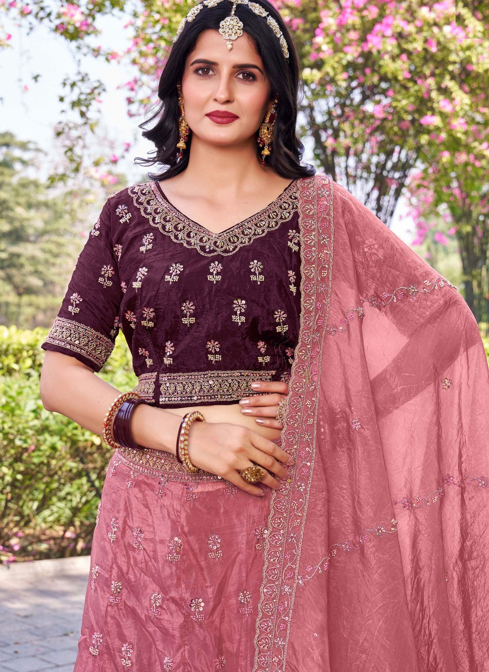 Crush Ceremonial, Festival, Mehandi & Sangeet A - Line Lehenga L3654
