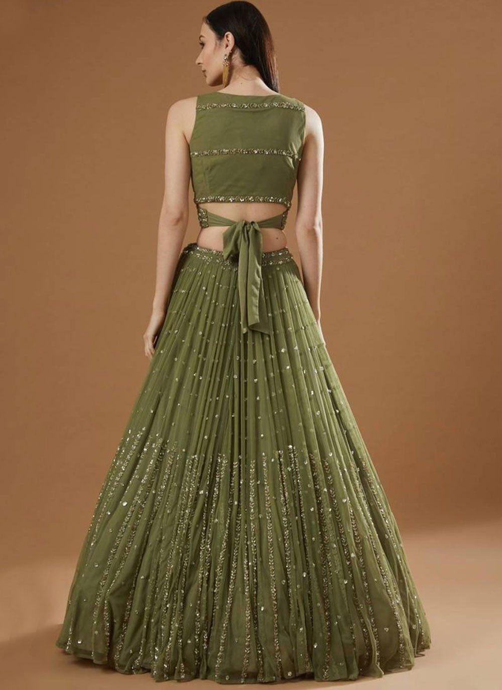 Embroidered Georgette A - Line Lehenga - L2529