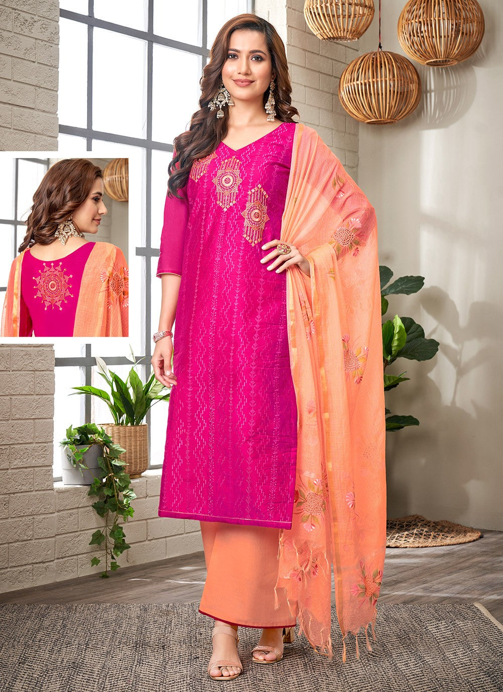 Chanderi Churidar Suit - T966