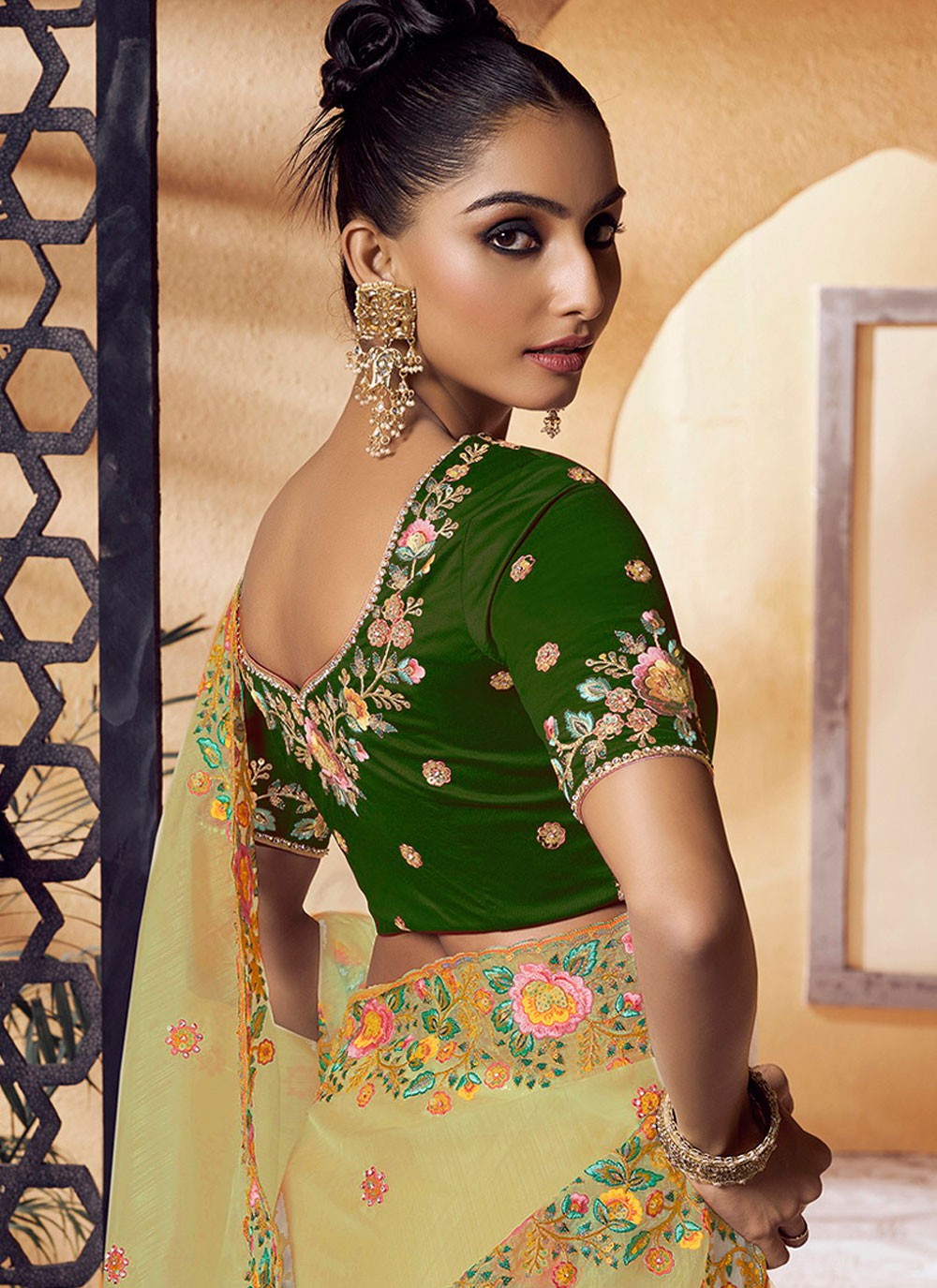 Classic Embroidered Pure Crepe Saree - S6397