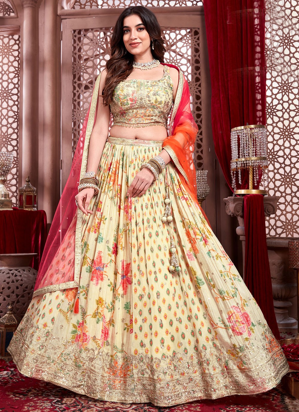 Embroidered Georgette Readymade Lehenga Choli - L2640