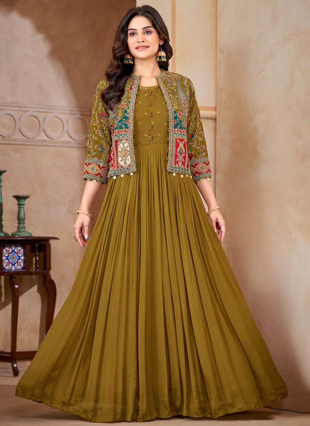 Fancy Work Chinon Gown - G1816