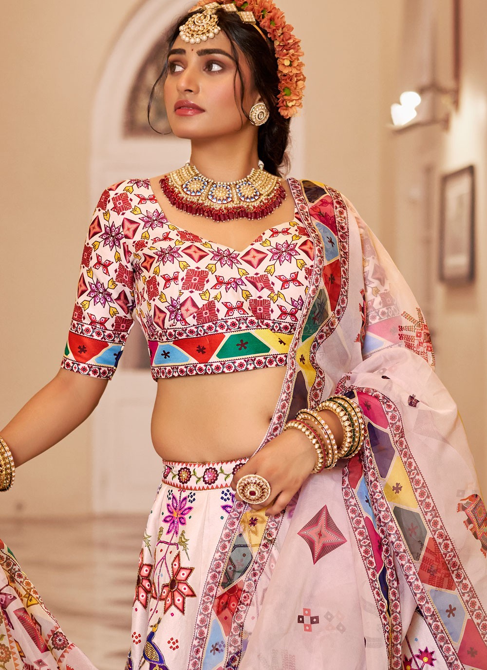 Art Silk Festival, Mehandi & Sangeet, Reception A - Line Lehenga L3661