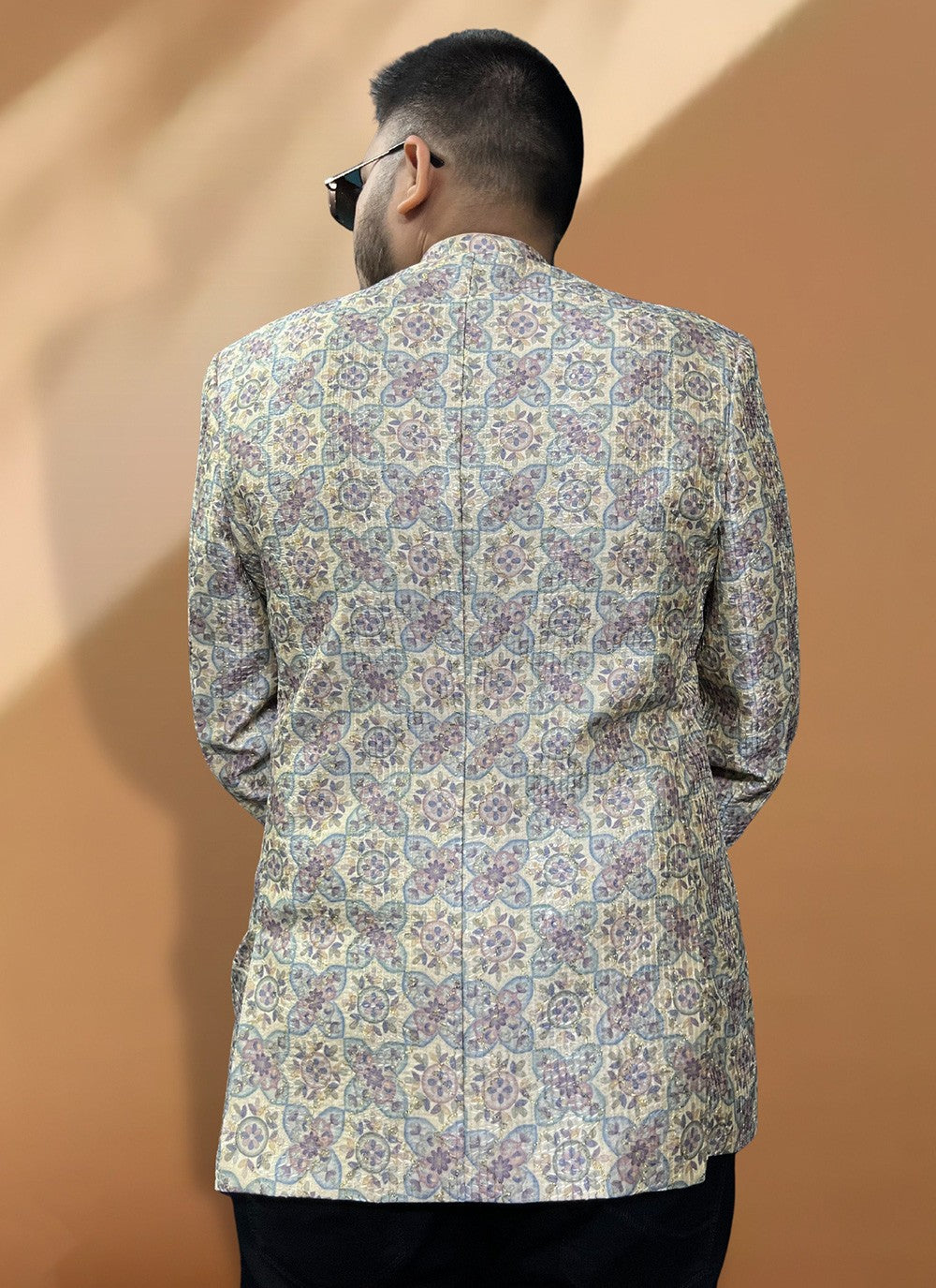 Fancy Work Silk Cream Coats & Blazers - M5576