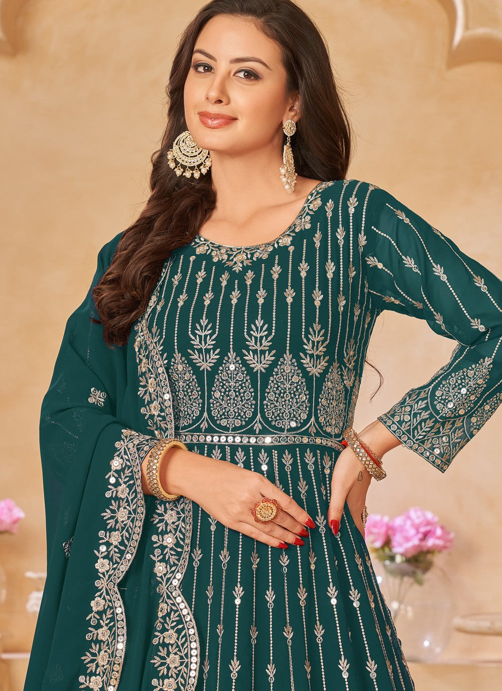 Faux Georgette Salwar Suit - T1488
