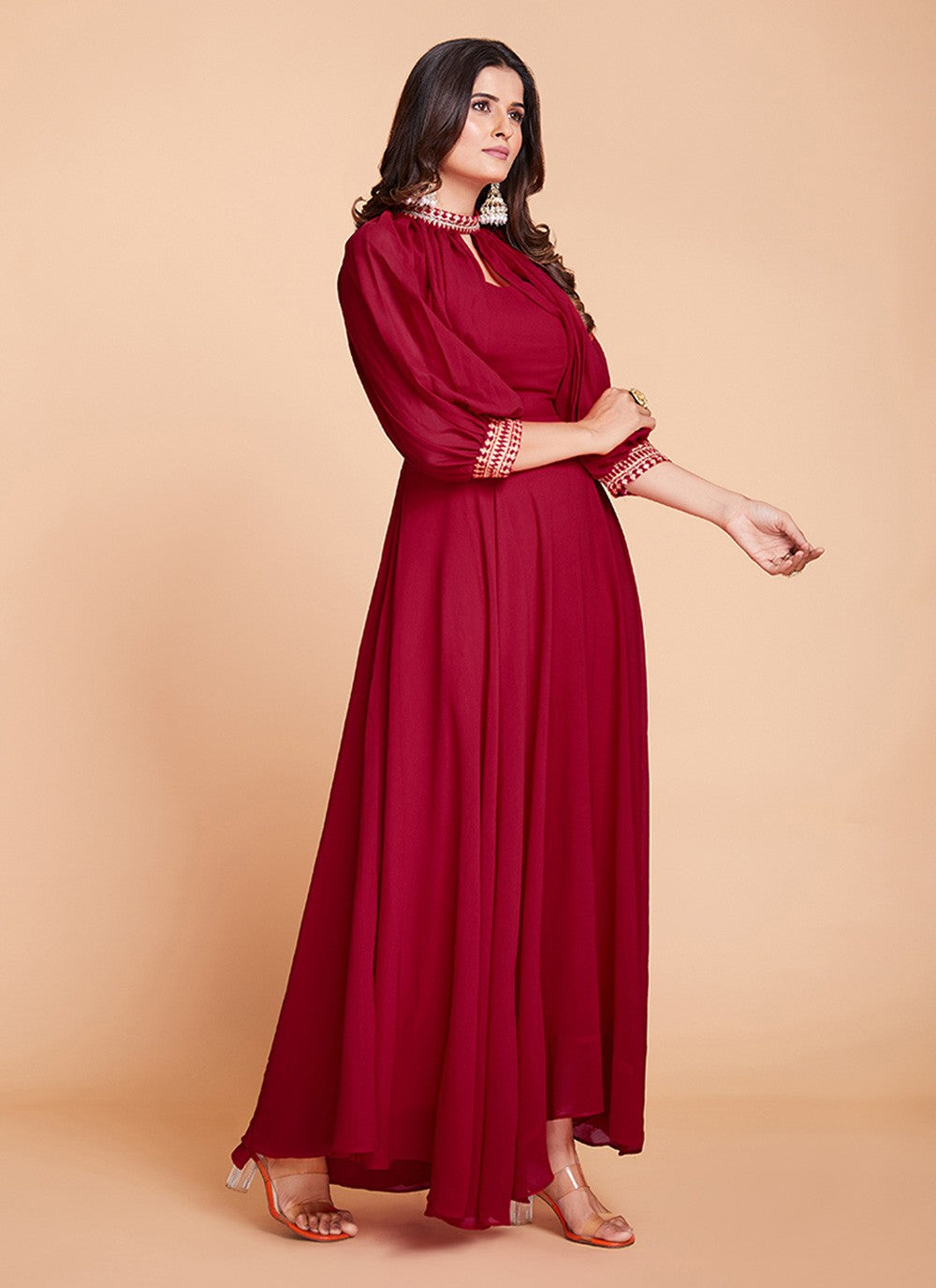 Faux Georgette Gown - G1158