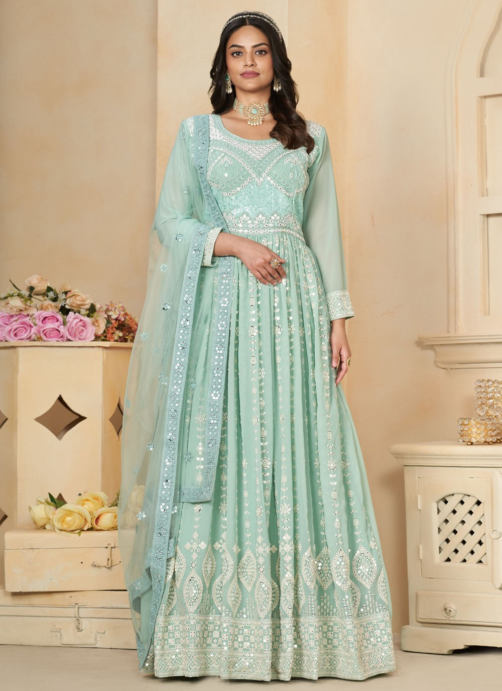 Faux Georgette Gown - G1340