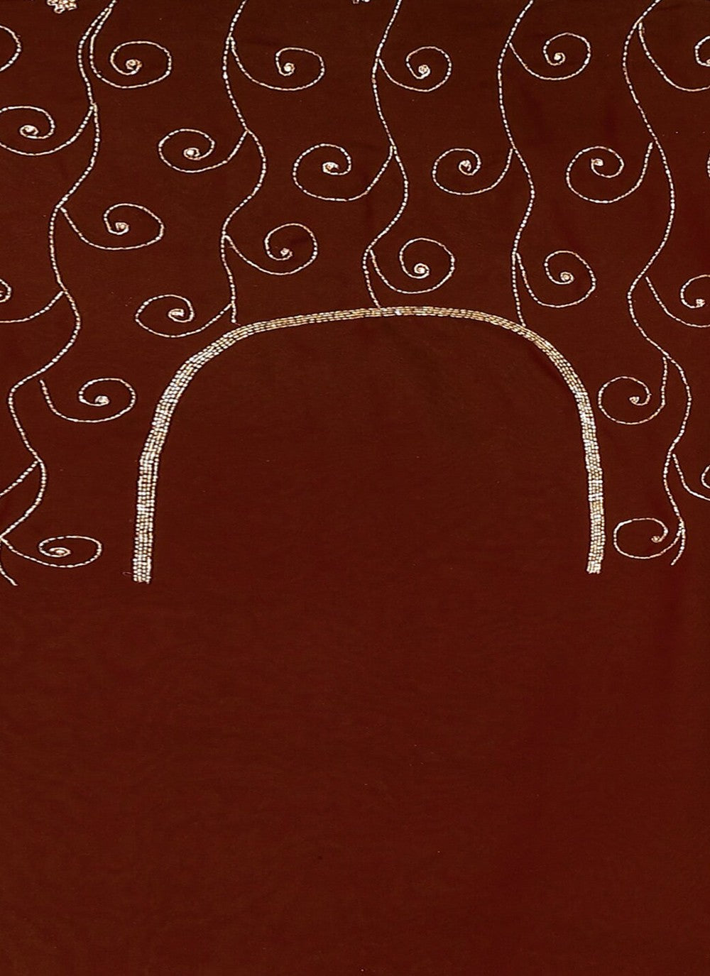 Hand Embroidery Georgette Brown Saree S14287