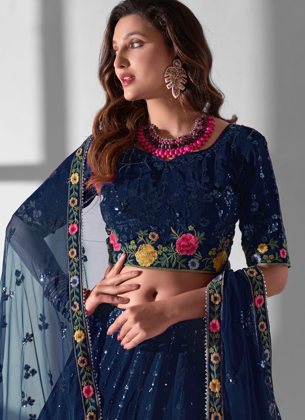 Embroidered Georgette A - Line Lehenga - L2072