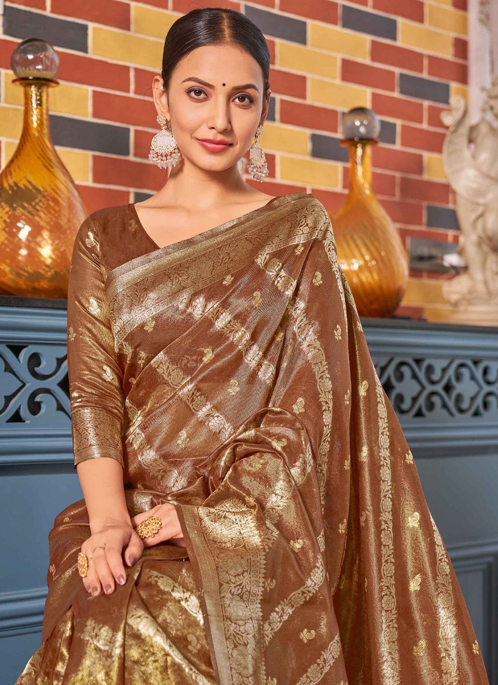 Classic Woven Shimmer, Silk Saree - S7027