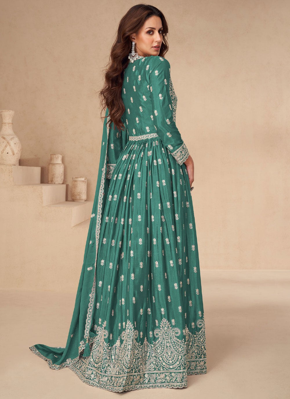 Embroidered Chinon, Silk Readymade Lehenga Choli - L2880