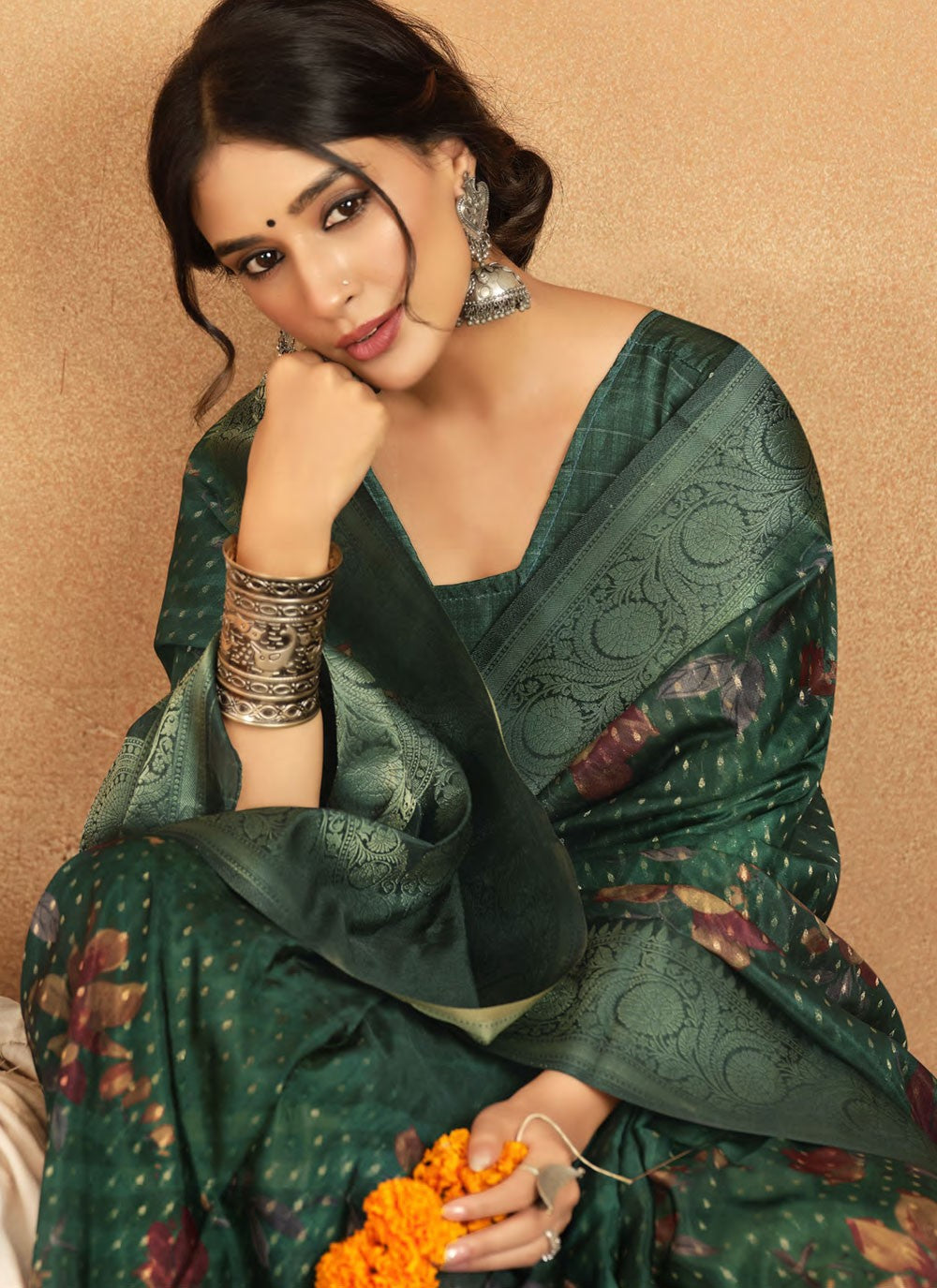 Classic Saree Weaving Zari Green, Teal Silk Saree S13326