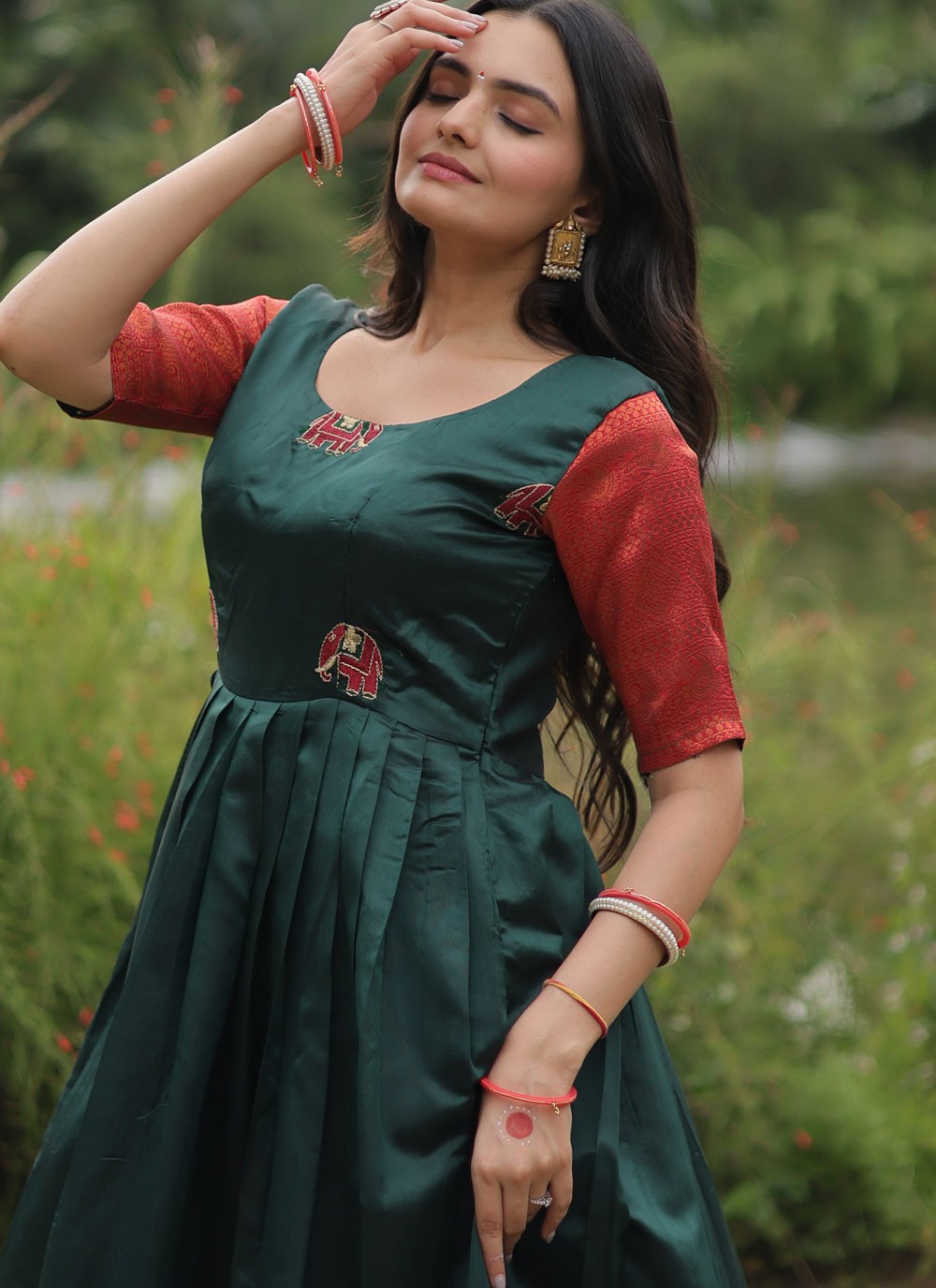 Banarasi Jacquard, Silk Gown - G1394