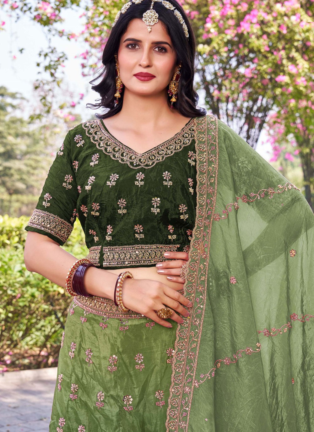 Crush Ceremonial, Festival, Mehandi & Sangeet A - Line Lehenga L3651
